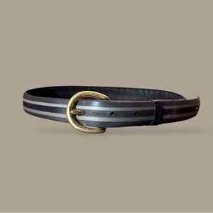 Early 2000s Totally Tubular Recycled Rubber Belt Brass Buckle Unisex 34”